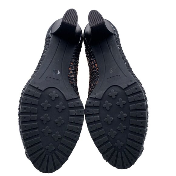 Aquatalia Heels Peep Toe Pumps Laser Cut Out Black Patent Leather Women’s Sz 9. - Picture 11 of 12